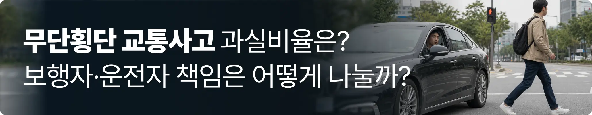 무단횡단 교통사고 과실비율은? 보행자·운전자 책임 구조 이미지 무단횡단 교통사고 과실비율은? 보행자·운전자 책임 구조 이미지