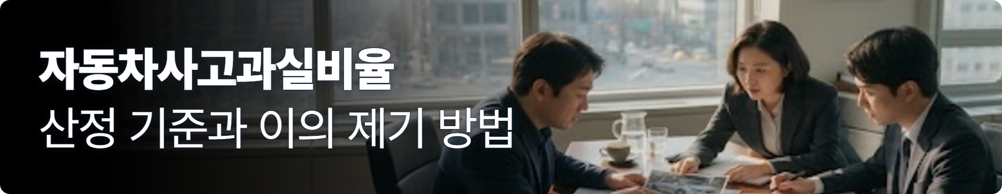 블랙박스 영상과 차량 파손 사진을 대조하며 자동차사고 과실비율을 검토하는 모습 블랙박스 영상과 차량 파손 사진을 대조하며 자동차사고 과실비율을 검토하는 모습