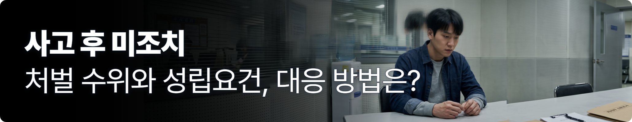 사고 후 미조치, 심각한 표정으로 조사를 받고 있는 남성의 모습 사고 후 미조치, 심각한 표정으로 조사를 받고 있는 남성의 모습