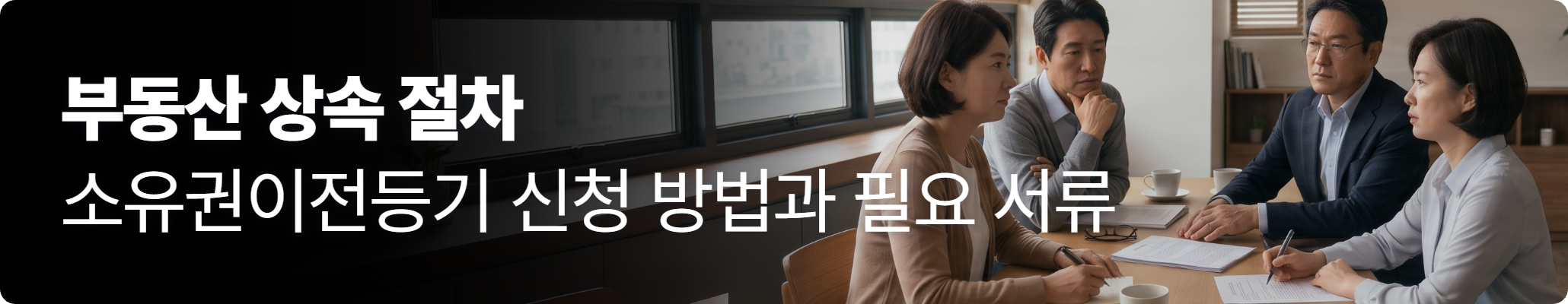 부동산 상속 절차 관련 형제 자매들이 논의를 하고 있는 모습 부동산 상속 절차 관련 형제 자매들이 논의를 하고 있는 모습