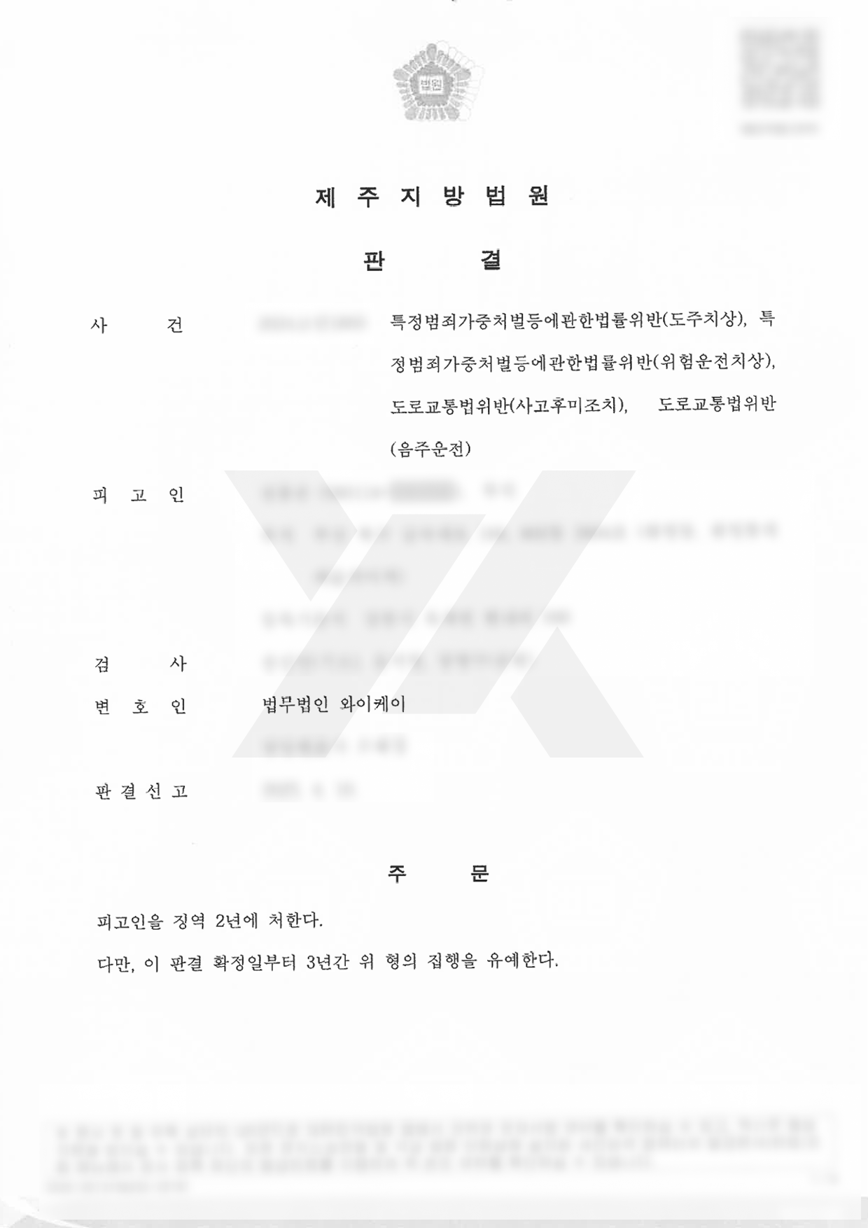 음주 뺑소니 사건 집행유예 사례